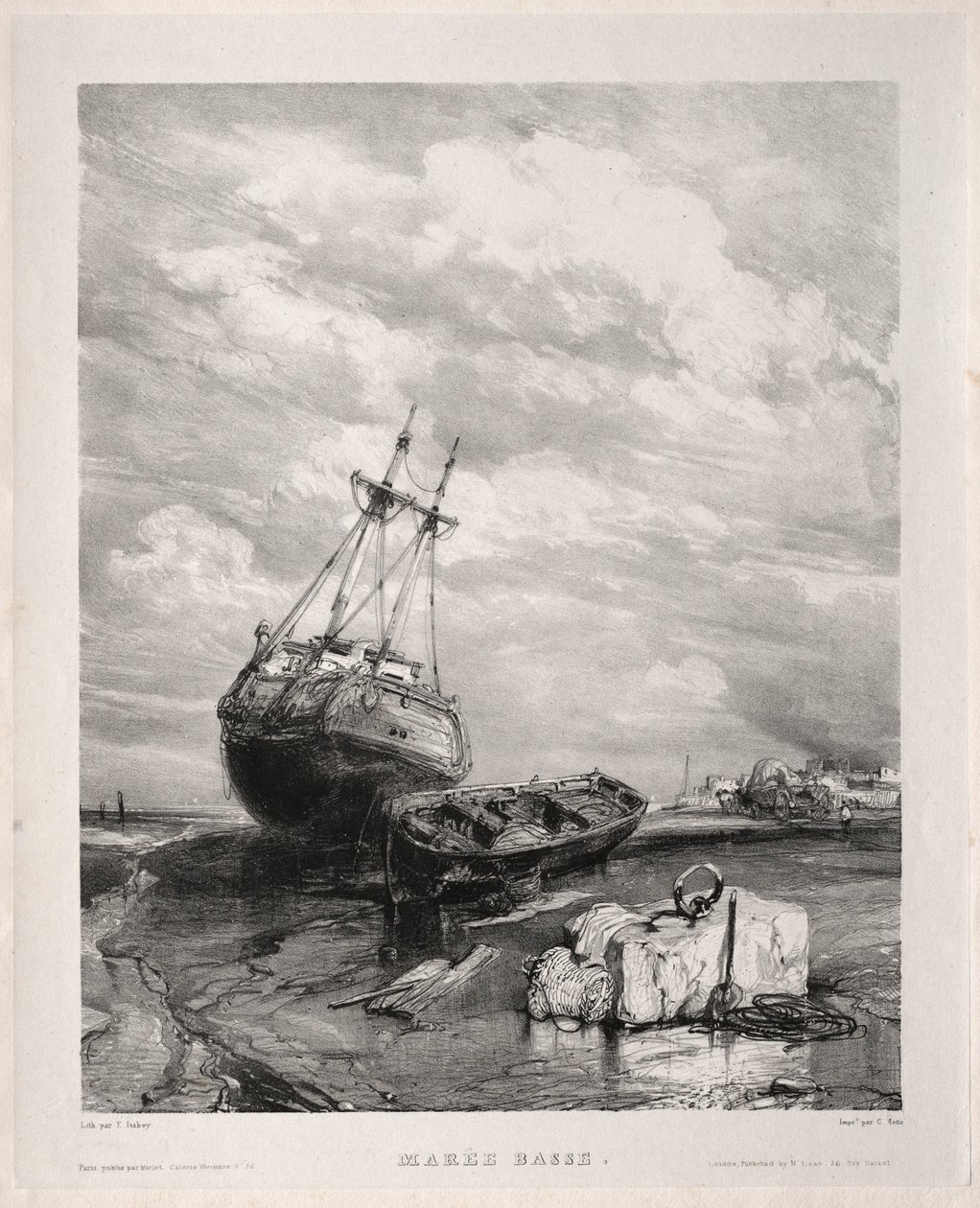 Sei marine: Marée basse, 1833 da Eugene Isabey