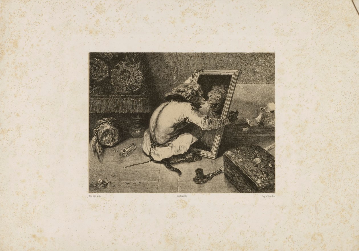 Scimmia allo specchio da Eugene Leroux