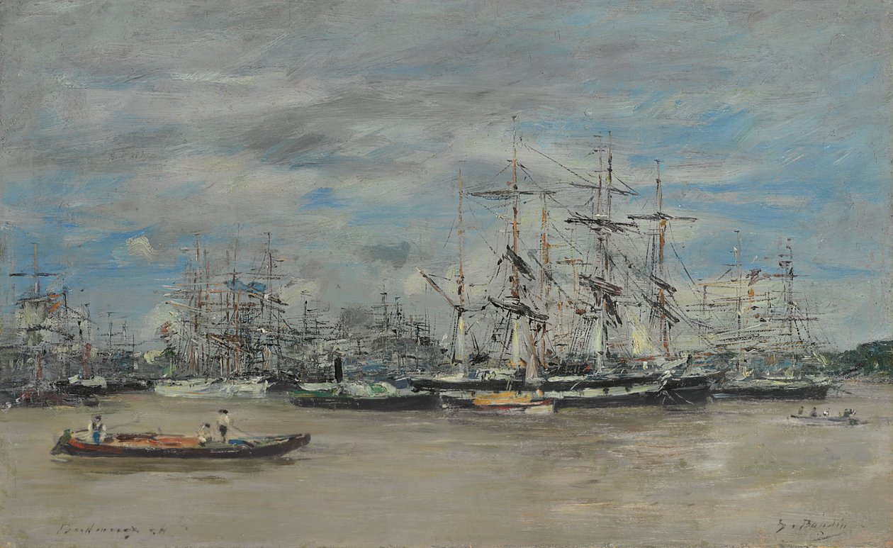 Bordeaux, il porto, 1874 da Eugene Louis Boudin