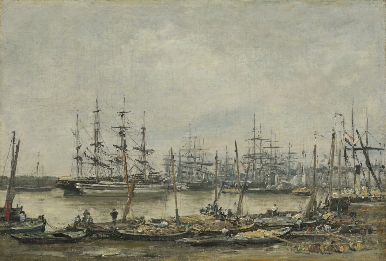 Bordeaux, i moli, 1874 da Eugene Louis Boudin