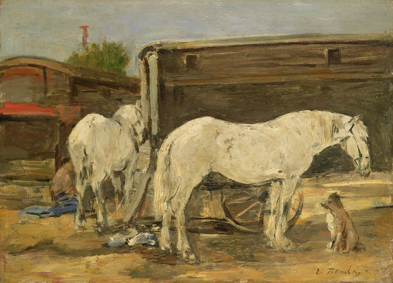 Cavalli zingari, c.1885-90 da Eugene Louis Boudin