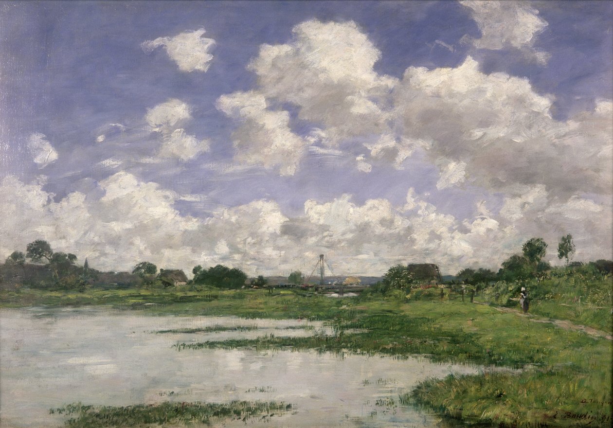 Paesaggio, fiume Touques da Eugene Louis Boudin