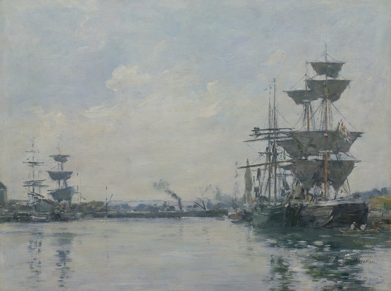 Le Havre, navi in un bacino da Eugene Louis Boudin