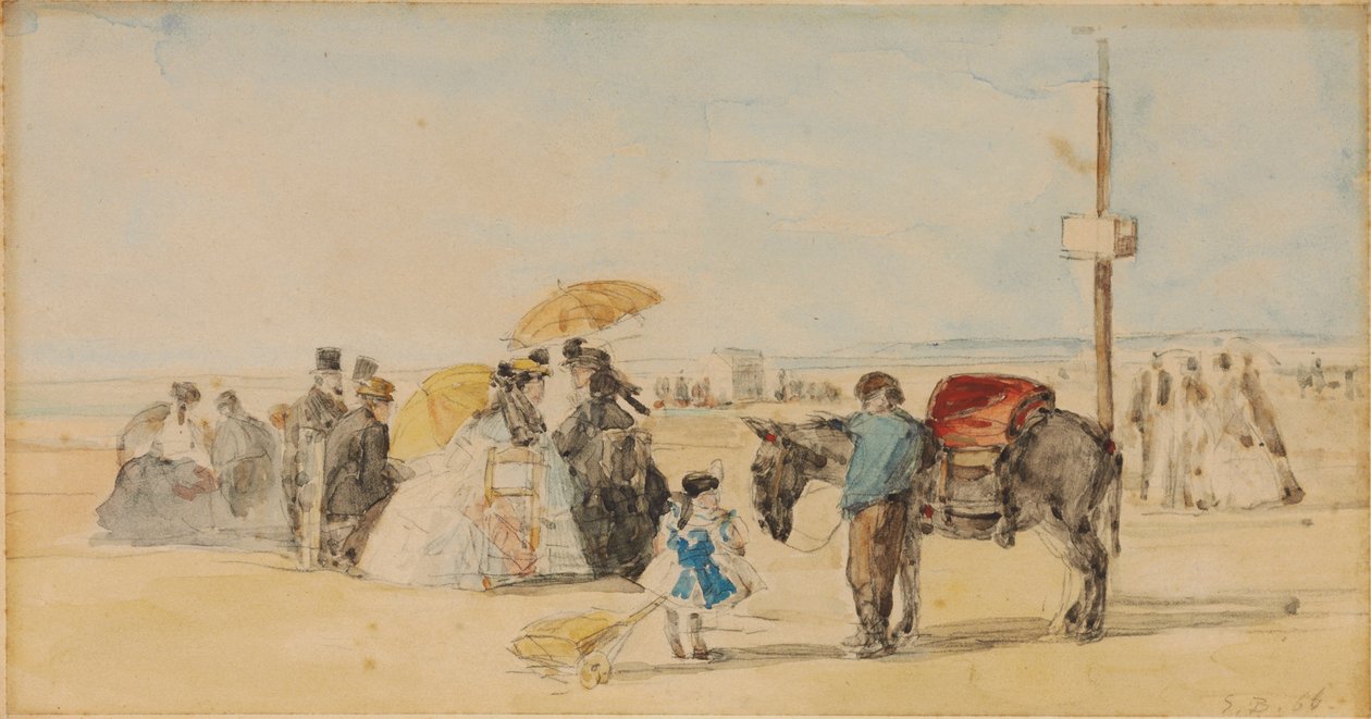 Sulla spiaggia da Eugene Louis Boudin