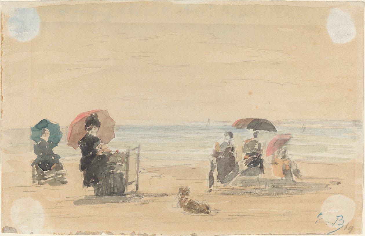 Ombrelloni, Trouville, 1869 da Eugene Louis Boudin