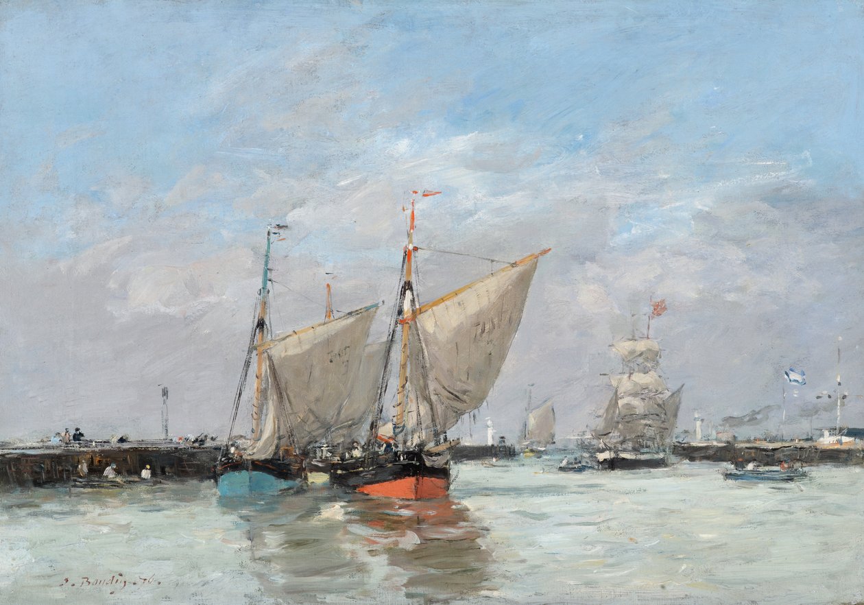 Trouville, I Moli, Alta Marea, 1876 da Eugene Louis Boudin