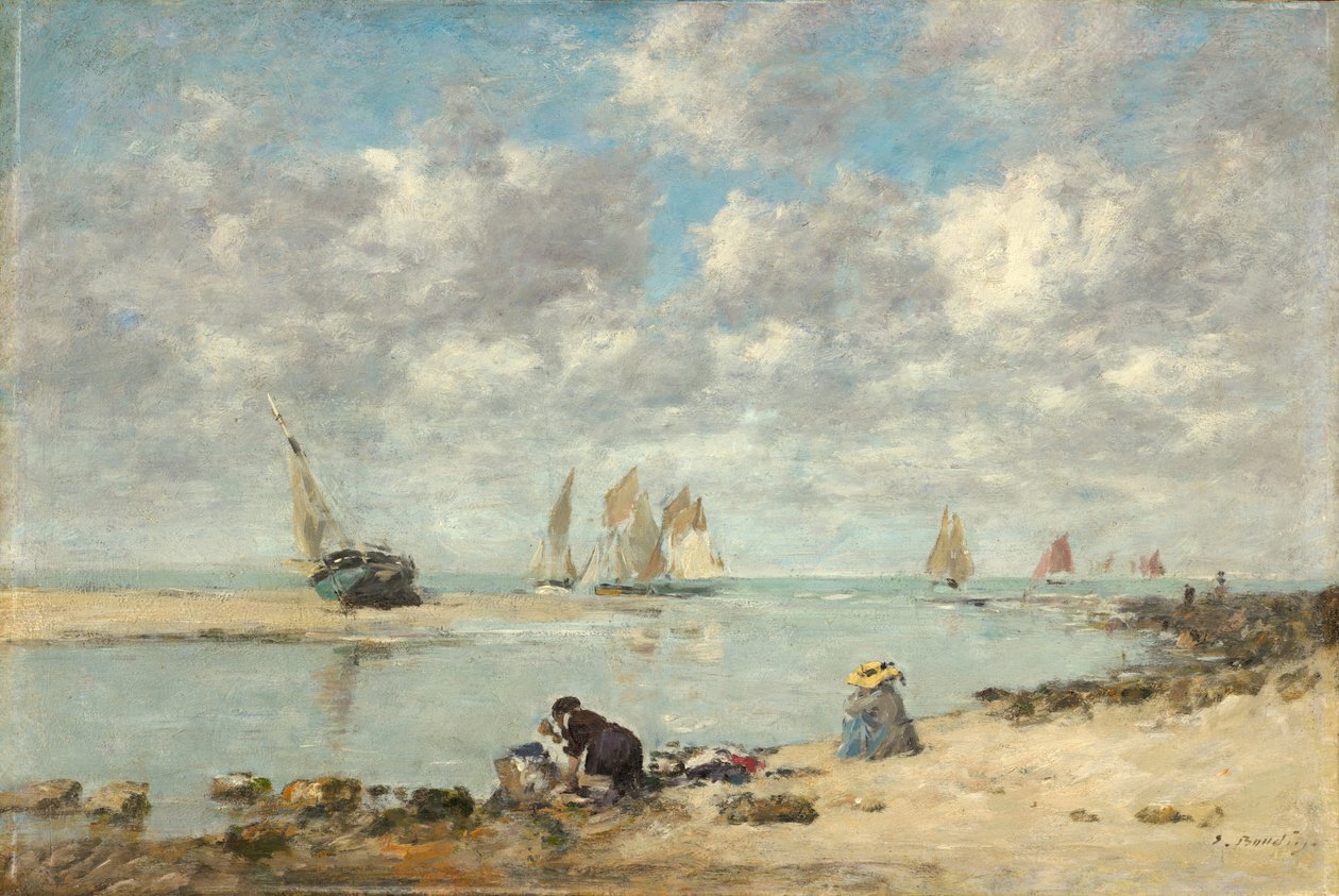Lavandaia vicino a Trouville, c. 1872-1876 da Eugene Louis Boudin