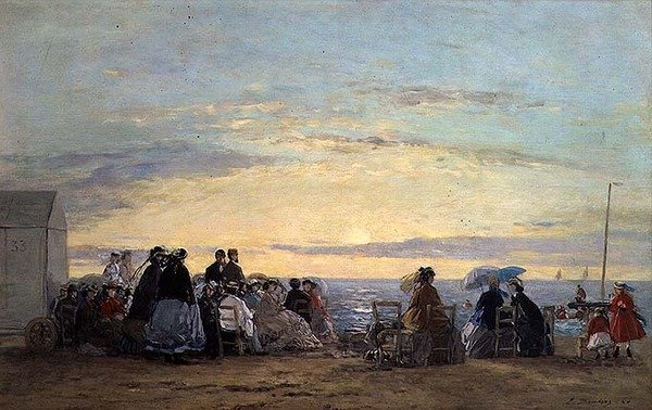 Guardando il tramonto dalla spiaggia da Eugene Louis Boudin