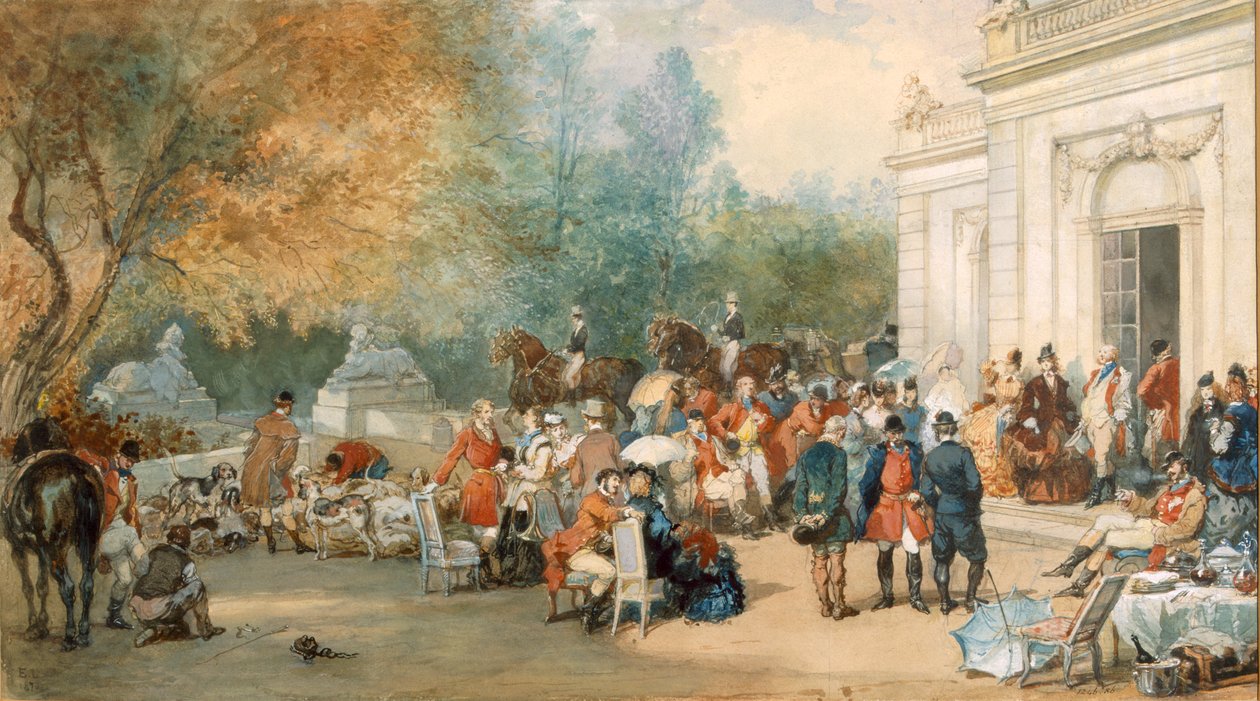 Colazione di caccia in Inghilterra, 1870 da Eugene Louis Lami