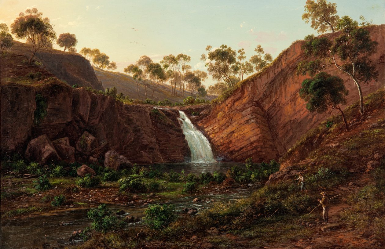 Cascata sul fiume Clyde, Tasmania da Eugene von Guérard