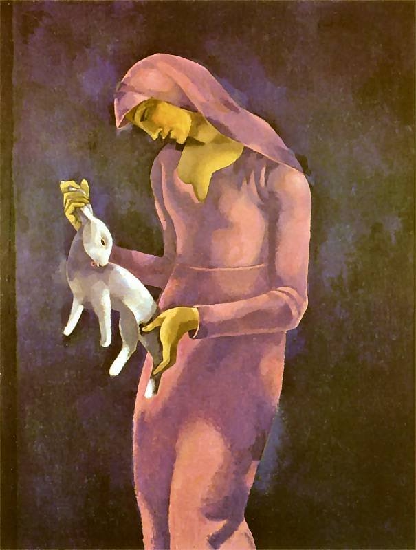 Donna con coniglio da Eugeniusz Zak