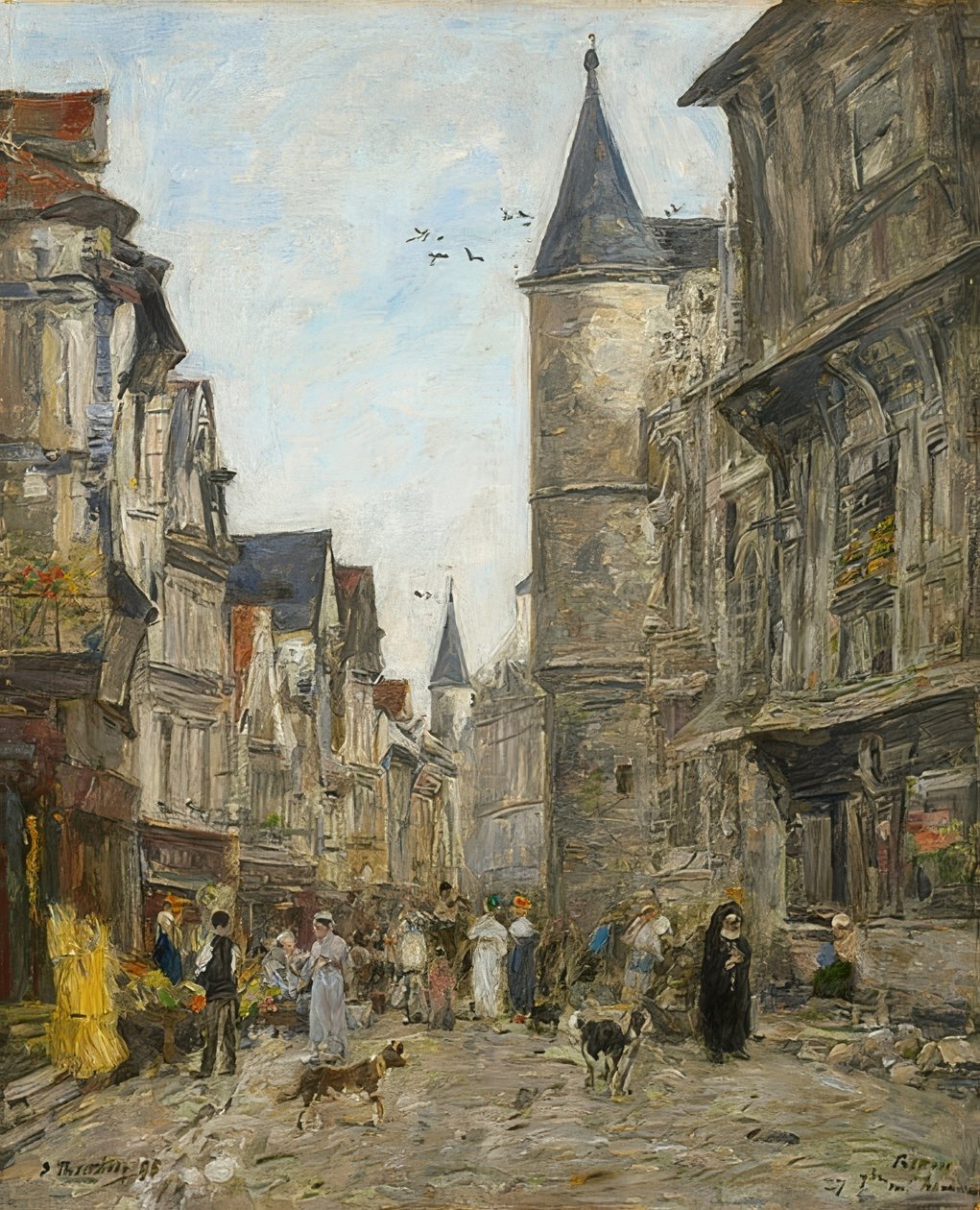 Rue Saint-Romain, Rouen da Eugene Louis Boudin