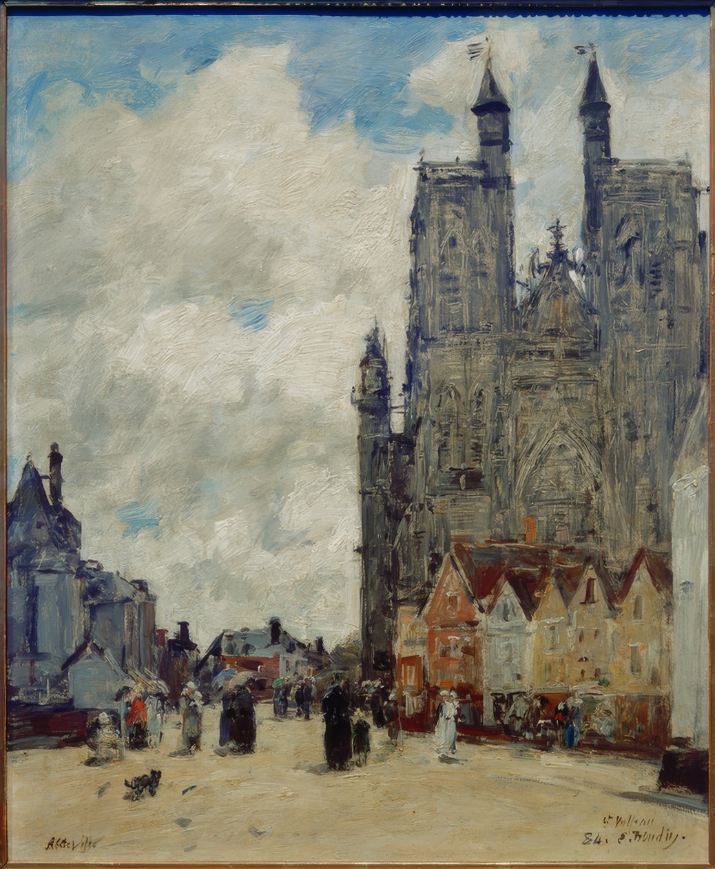 Strada e chiesa di Saint-Vulfran da Eugene Louis Boudin