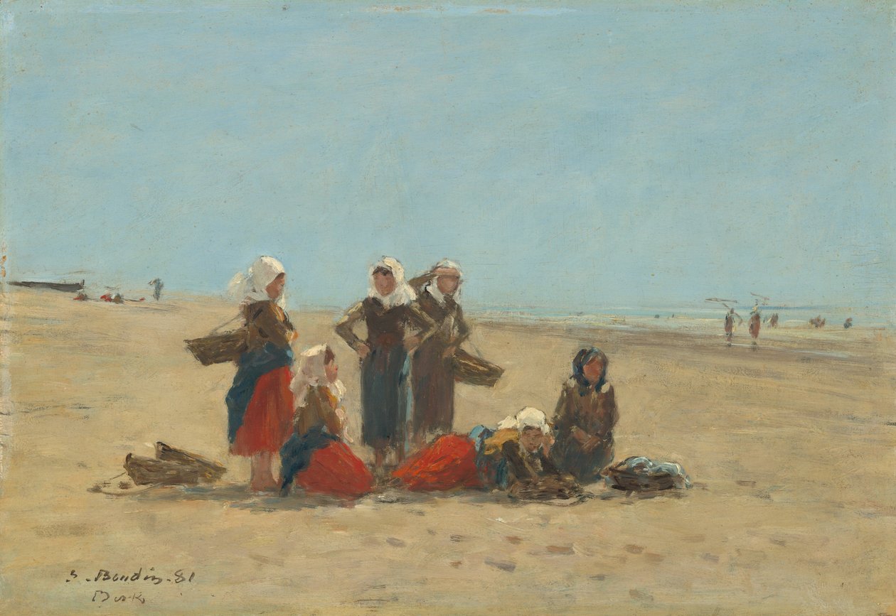 Donne sulla spiaggia a Berck da Eugène Boudin