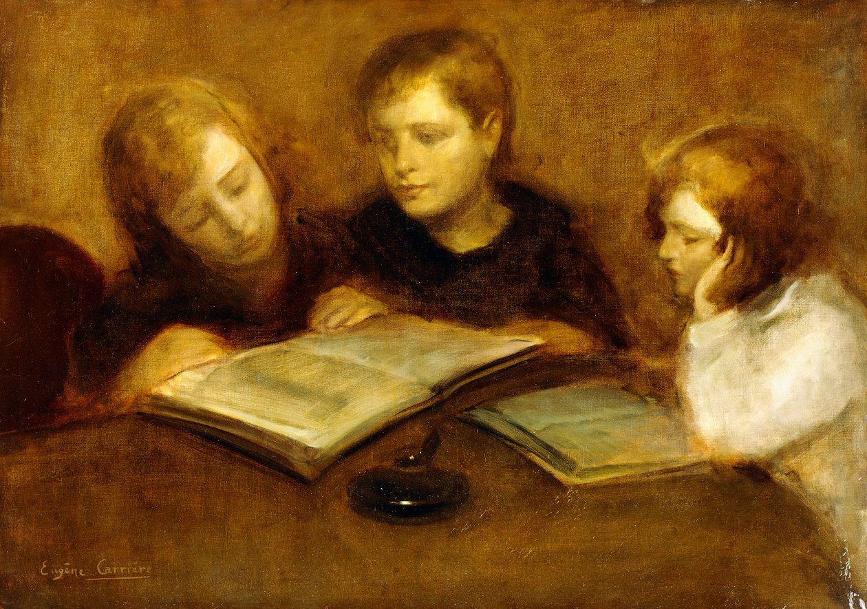 Ragazze che leggono da Eugène Carrière