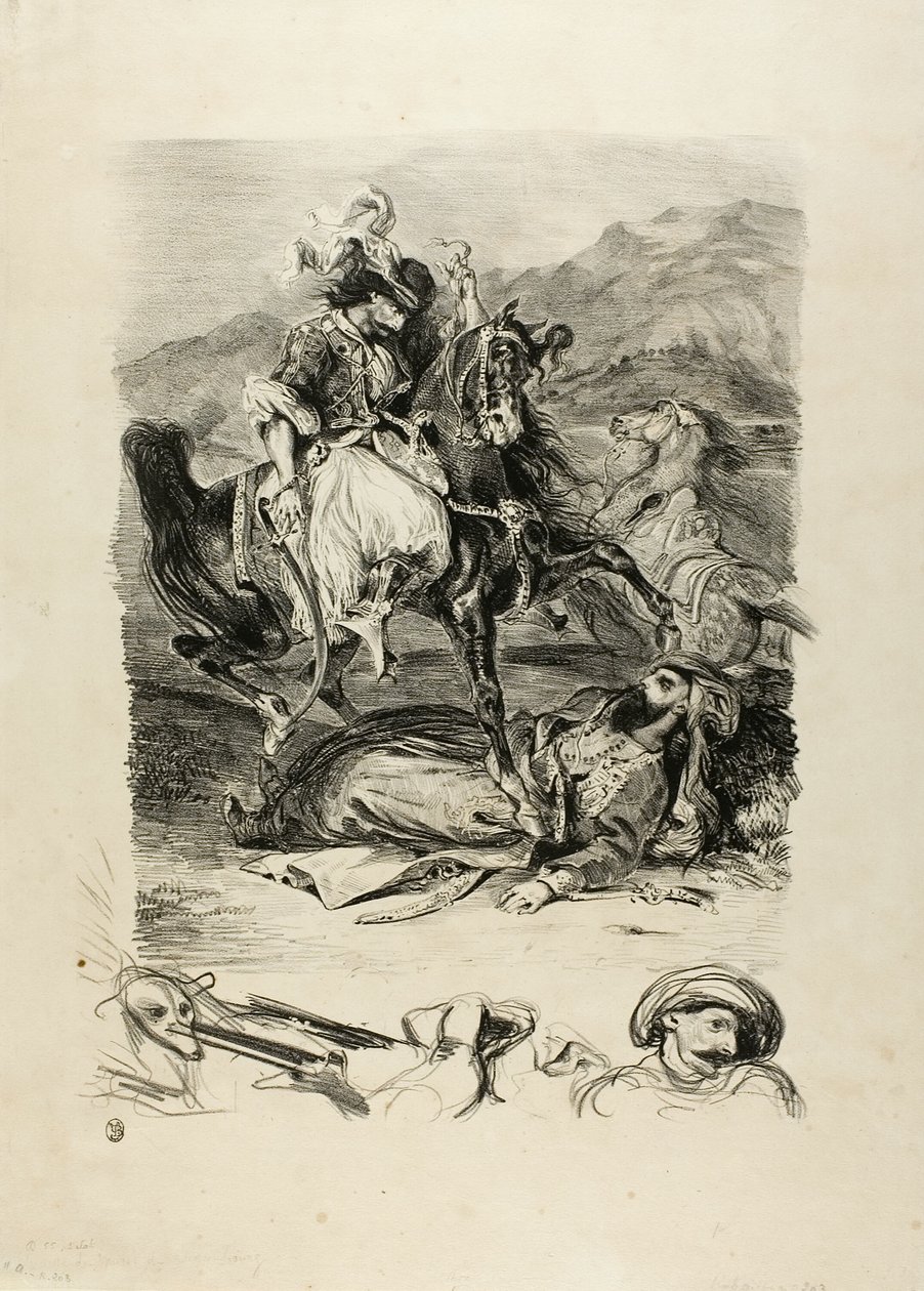 Combattimento tra Giaour e il Pascià da Eugène Delacroix