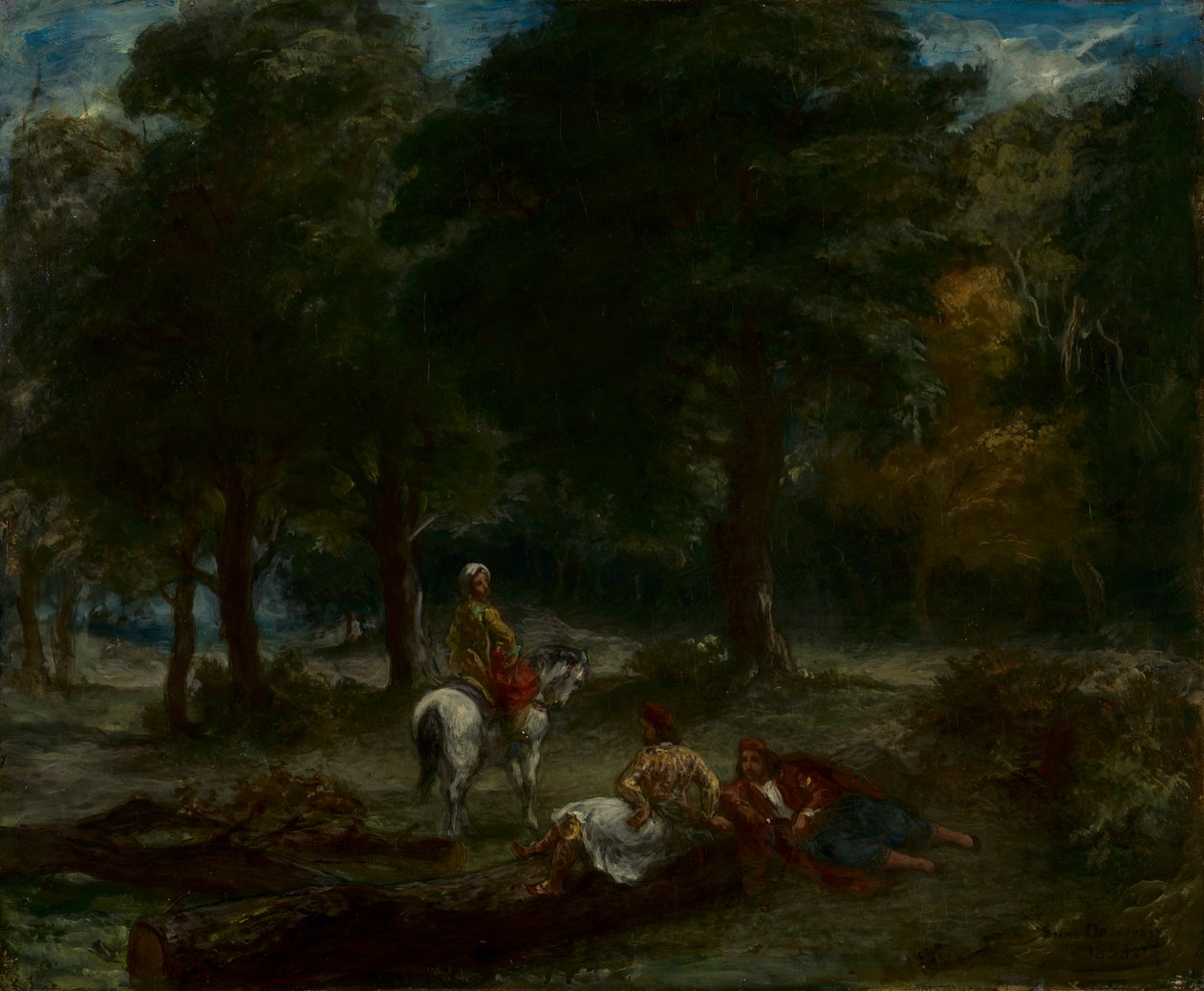Cavalieri greci che riposano nella foresta da Eugène Delacroix