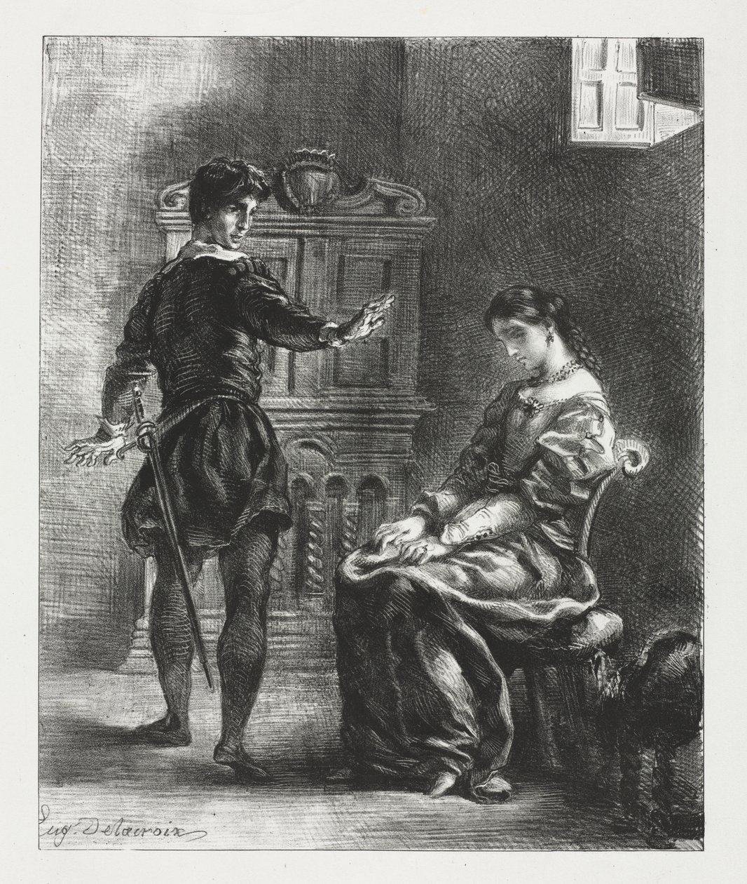 Amleto: Amleto e Ofelia da Eugène Delacroix