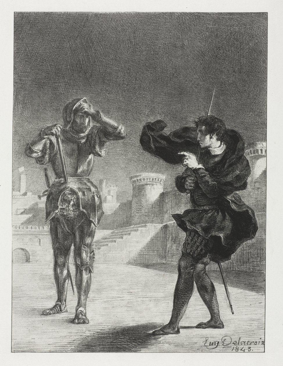 Amleto: Il fantasma sulla terrazza da Eugène Delacroix
