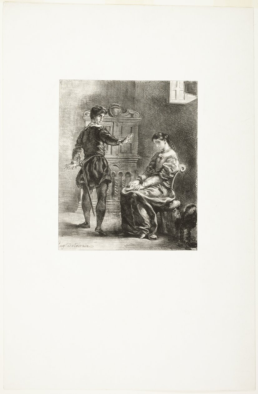 Amleto e Ofelia da Eugène Delacroix