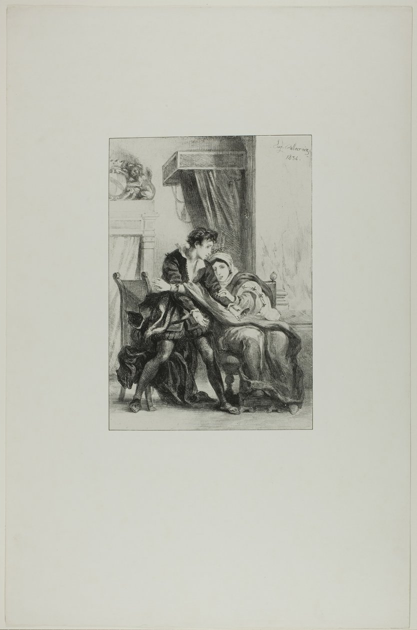 Amleto e la Regina da Eugène Delacroix