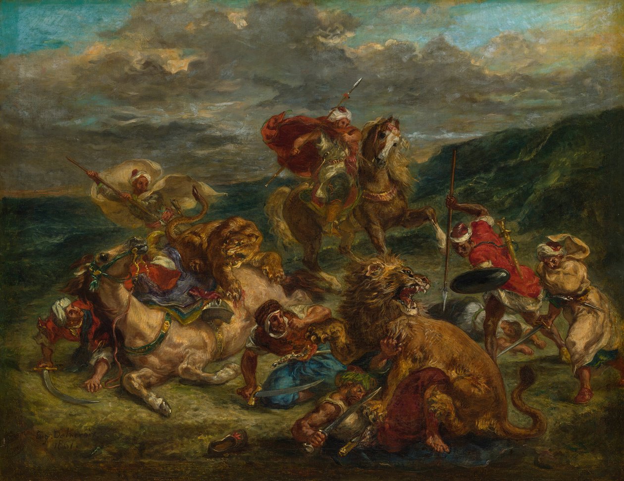 Caccia al leone, 1860-61 da Eugène Delacroix