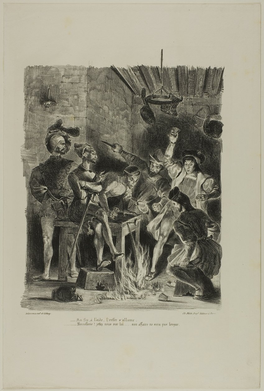 Mefistofele alla locanda degli studenti, da Faust da Eugène Delacroix