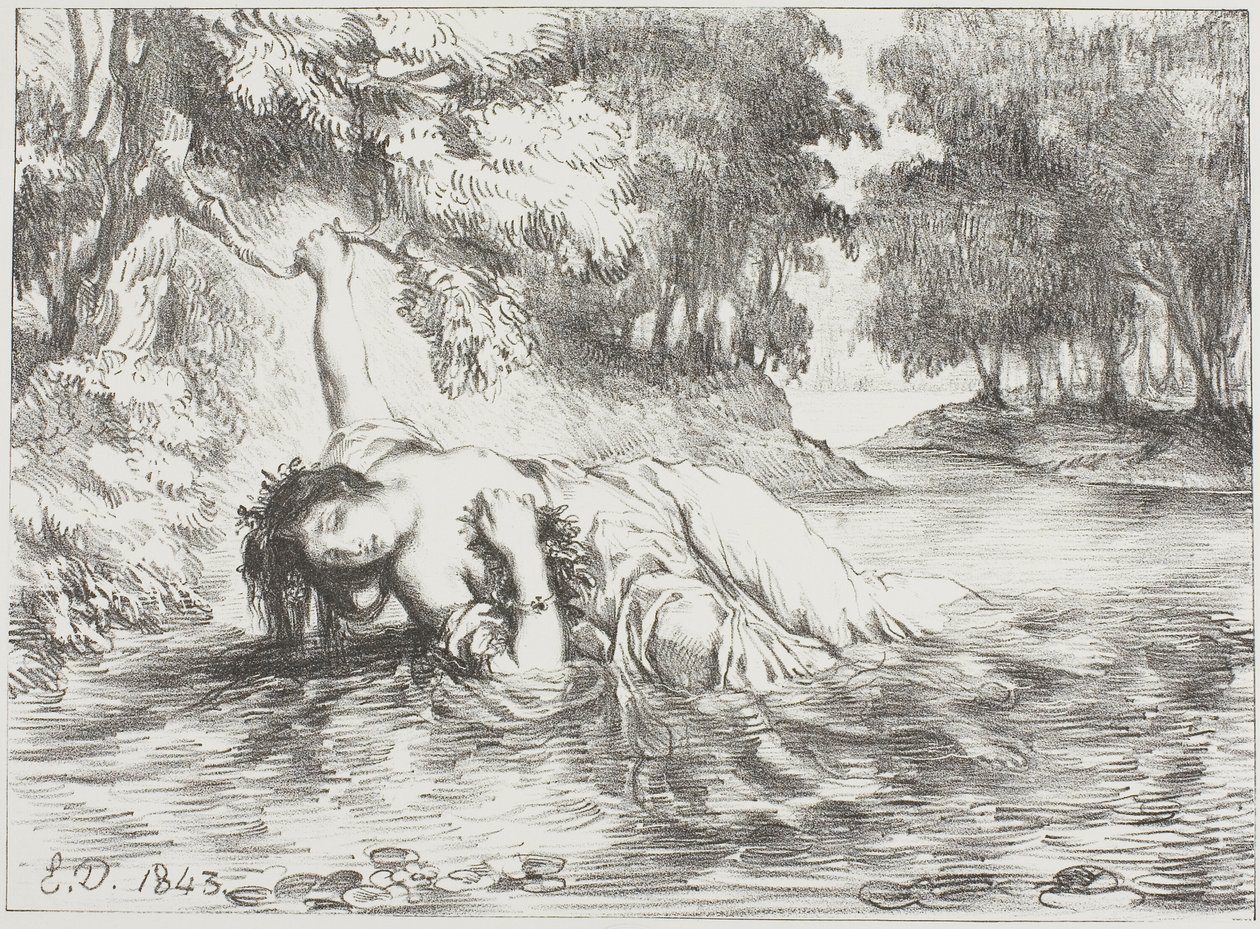 La morte di Ofelia da Eugène Delacroix