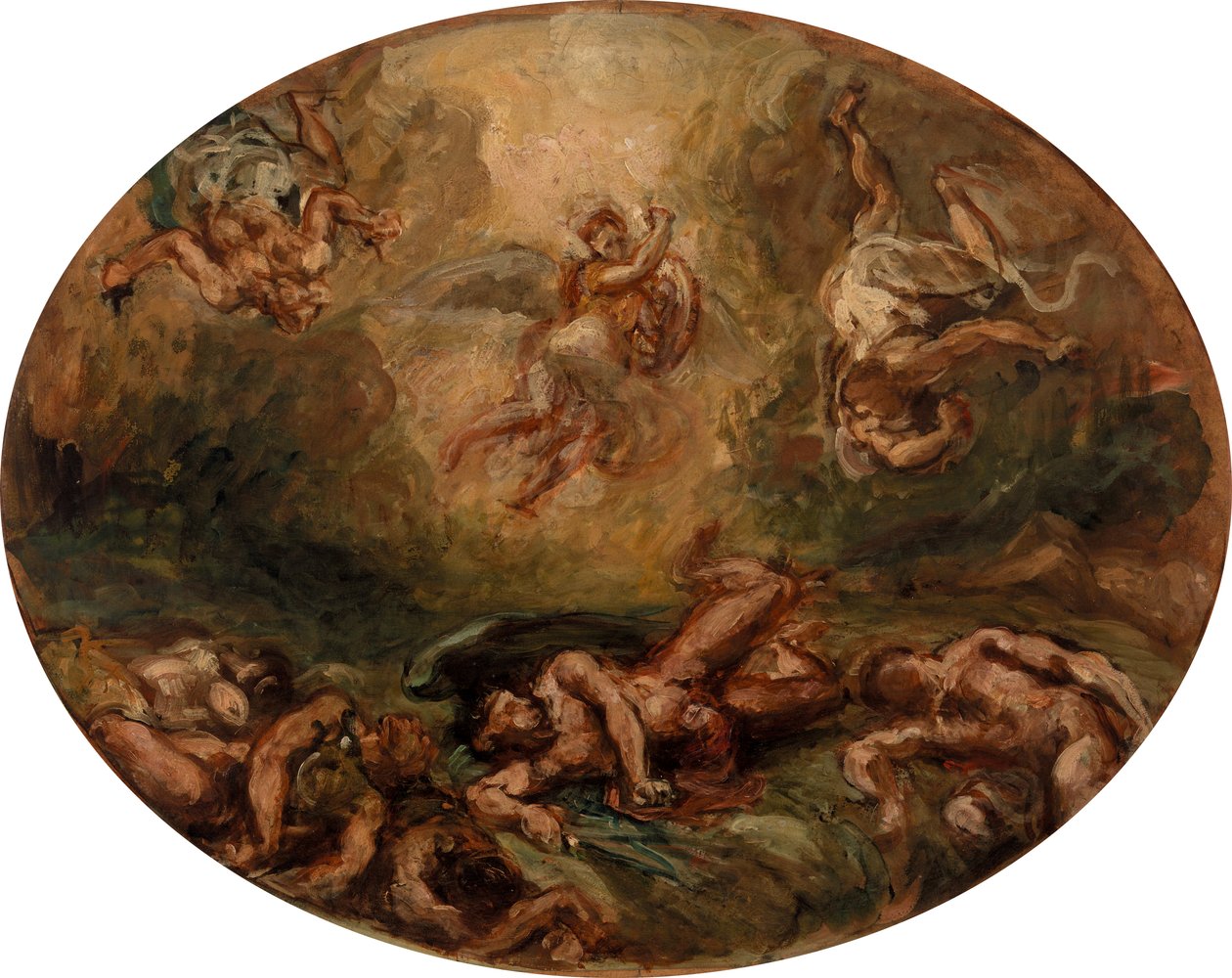 San Michele sconfigge il diavolo da Eugène Delacroix