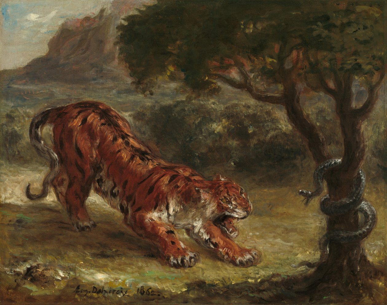 Tigre e serpente da Eugène Delacroix