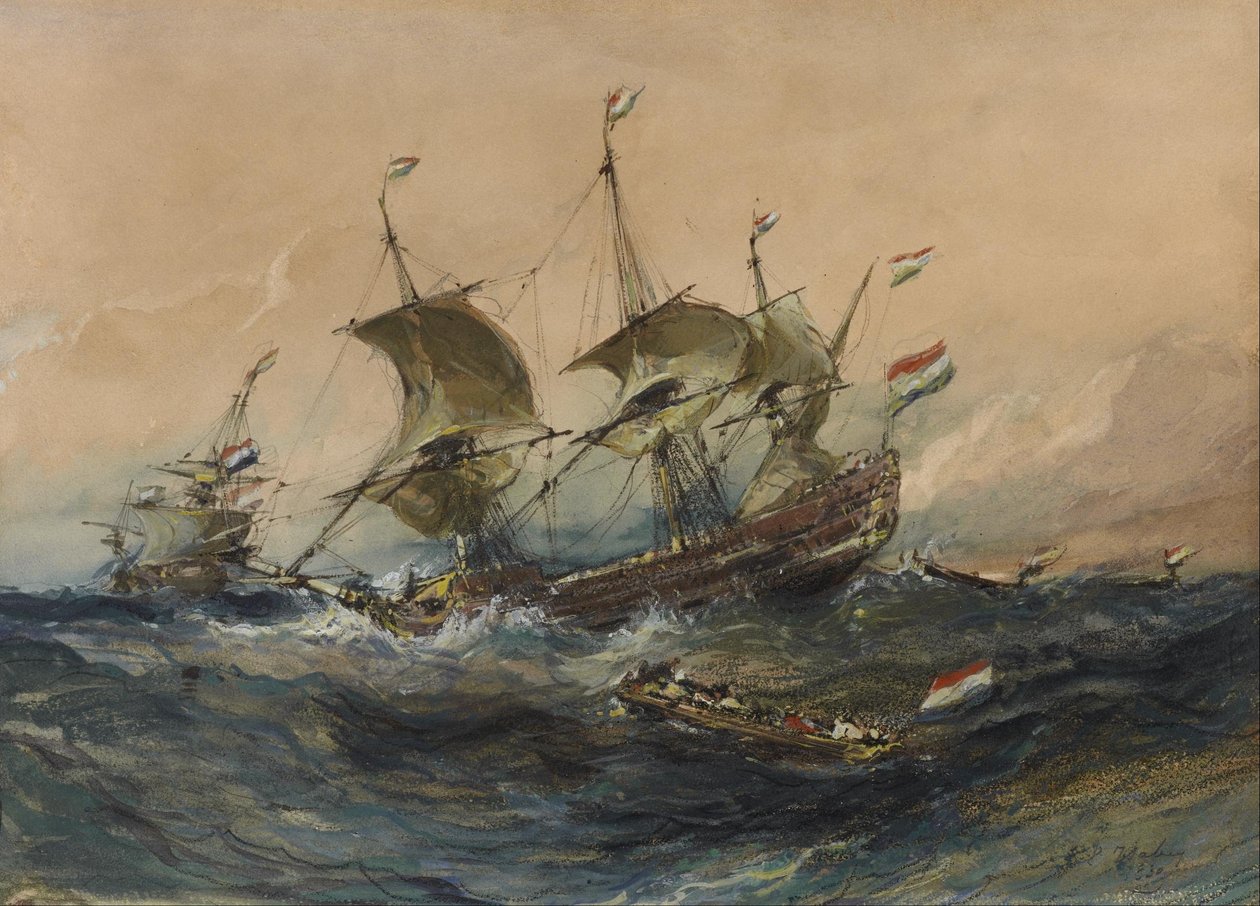 Navi olandesi in tempesta da Eugene Isabey