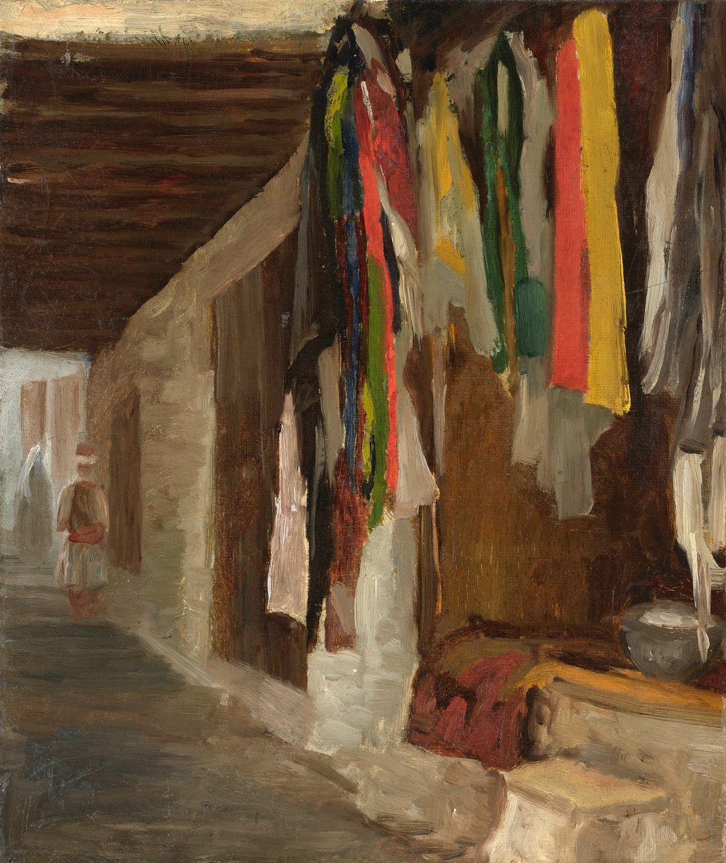 Le tintorie nel suk, Algeri da Eugene Isabey
