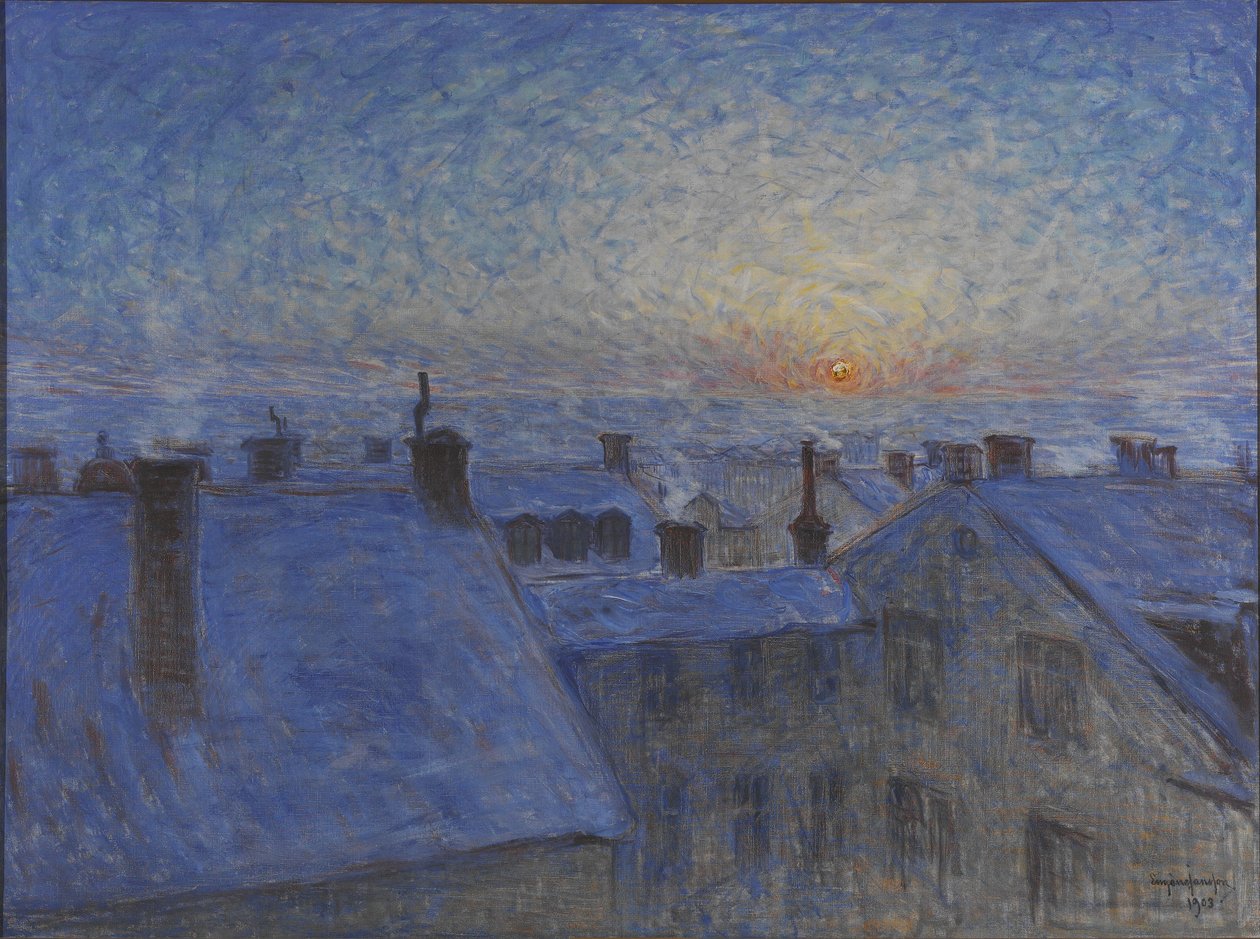 Alba sui Tetti di Stoccolma, 1903 da Eugène Jansson