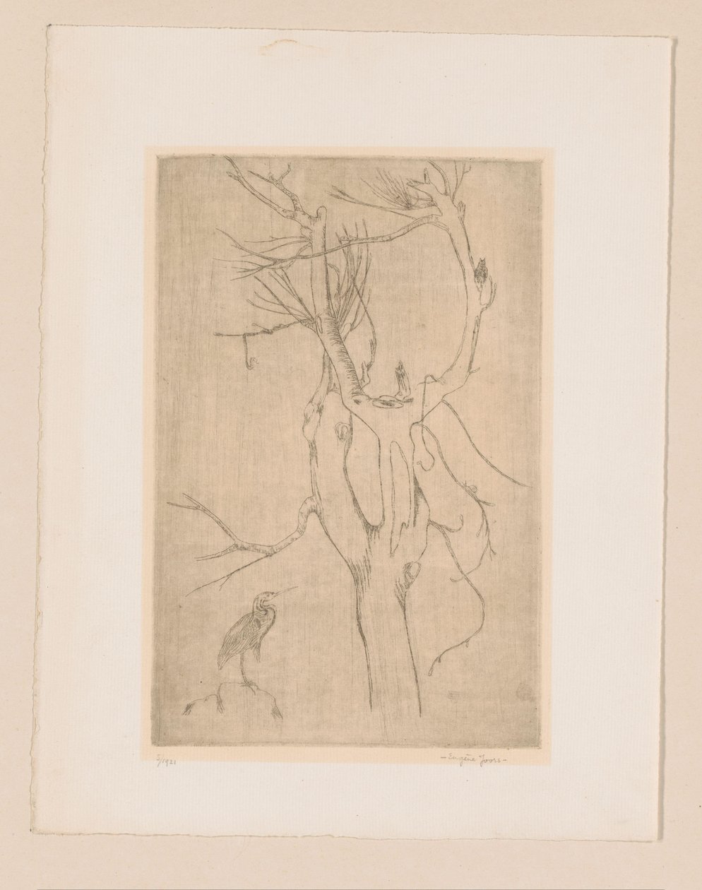Albero e airone da Eugène Joors (signed by artist)