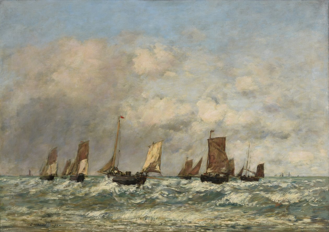 Berck: la partenza dei battelli da Eugene Louis Boudin
