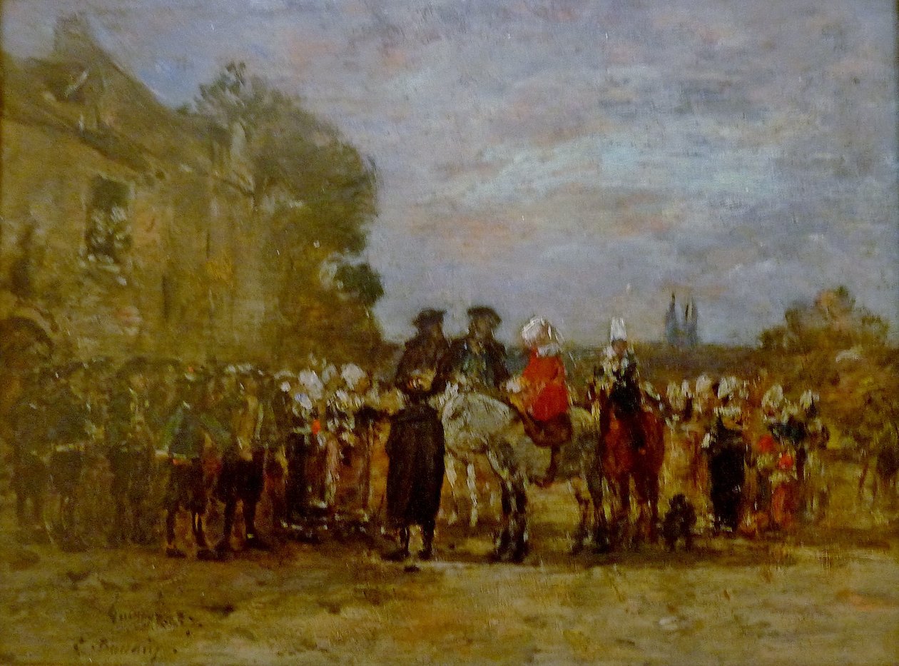 Francese:  Noce à Quimper Matrimonio a Quimper da Eugene Louis Boudin