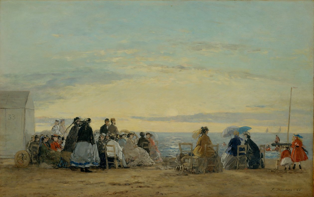 Sulla spiaggia, al tramonto da Eugene Louis Boudin