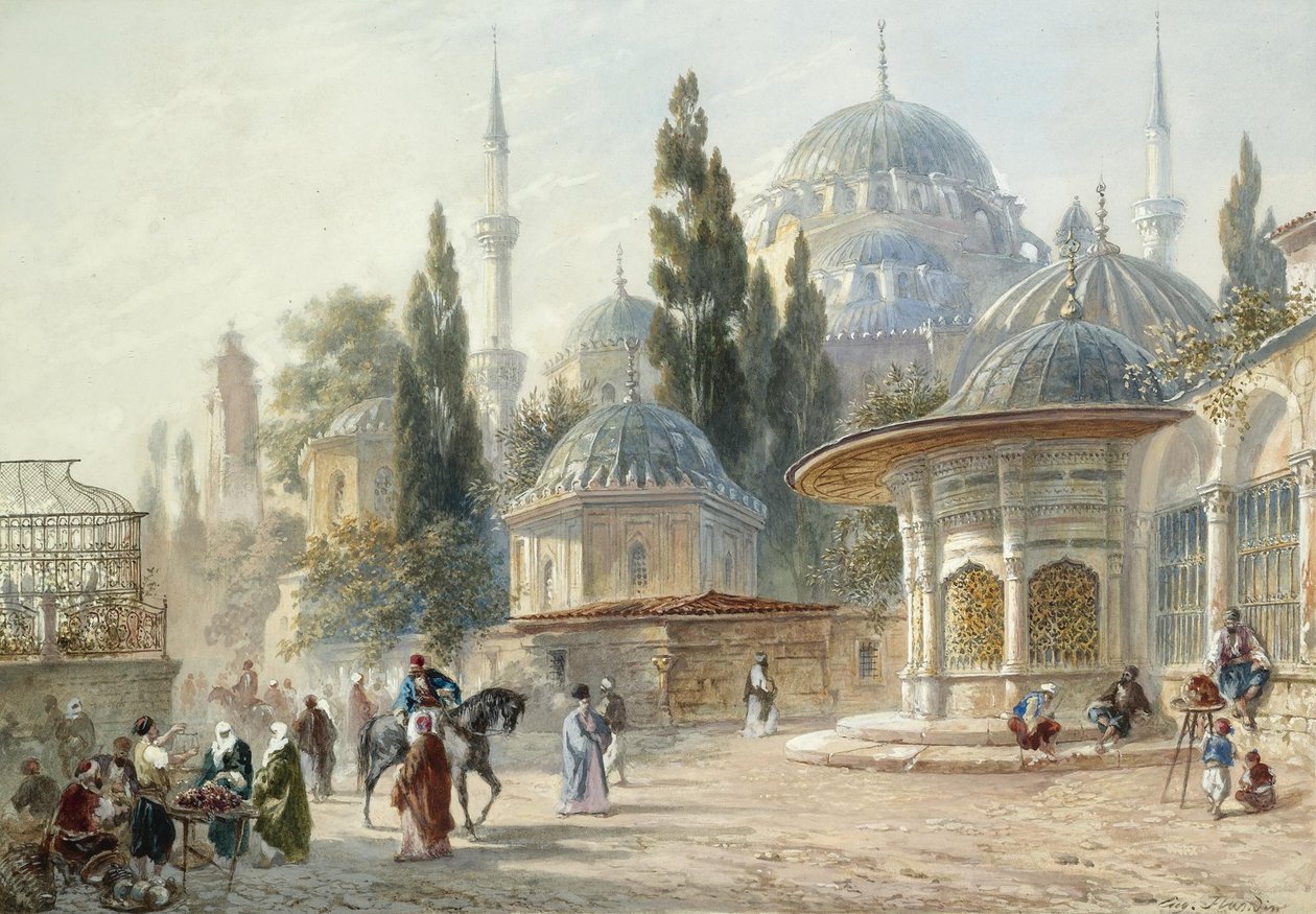 La Moschea Sehzade a Costantinopoli da Eugène Napoleon Flandin