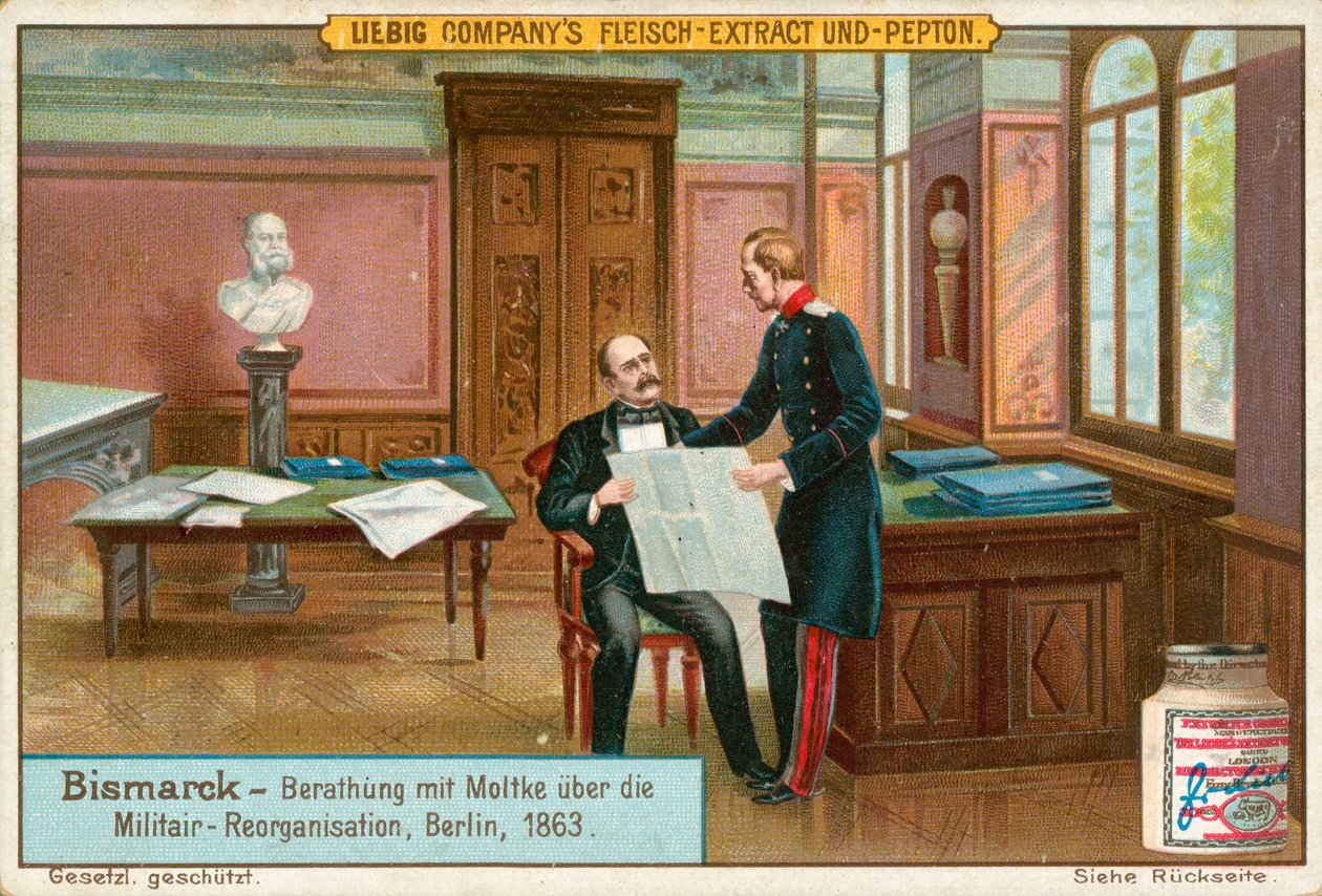 Bismarck, carta Liebig, inizio XX secolo (cromo) da European School