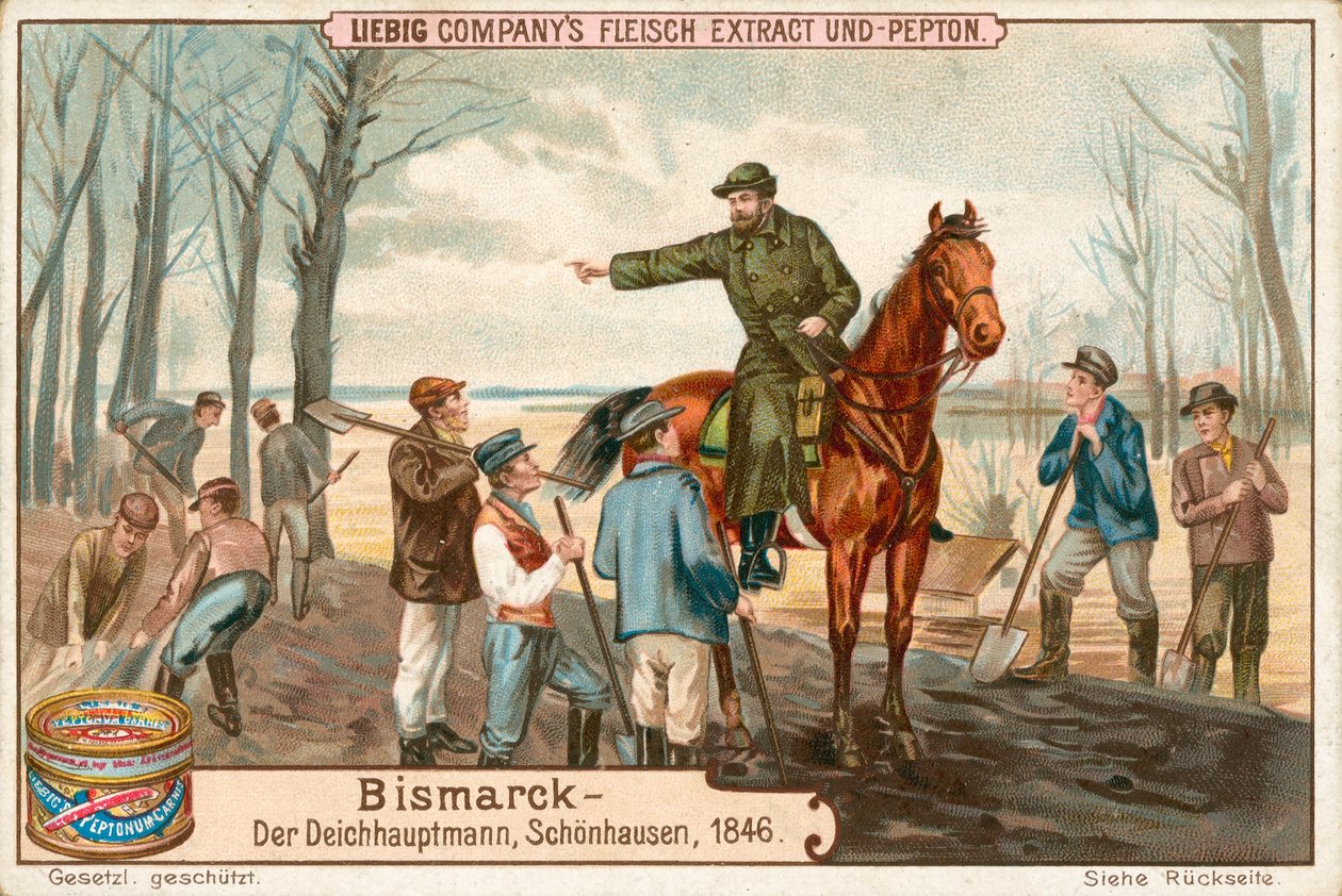 Bismarck, carta Liebig, inizio XX secolo (cromo) da European School