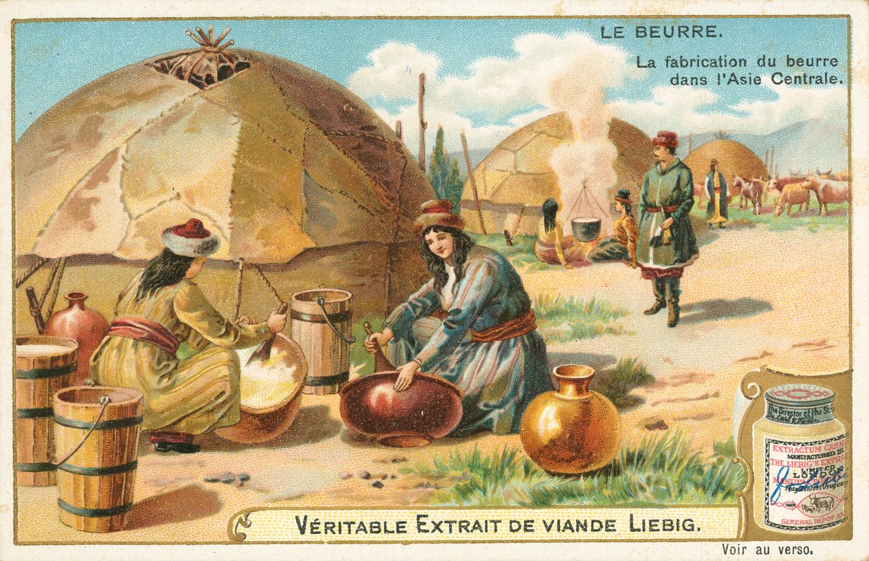 Burro, carta Liebig, inizio XX secolo (cromo) da European School