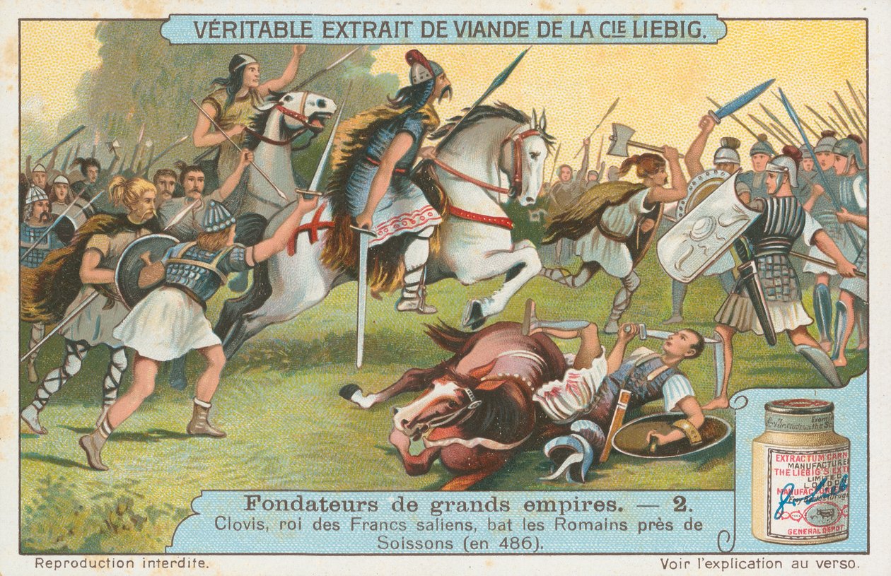 Clovis, carta Liebig, inizio XX secolo (cromo) da European School