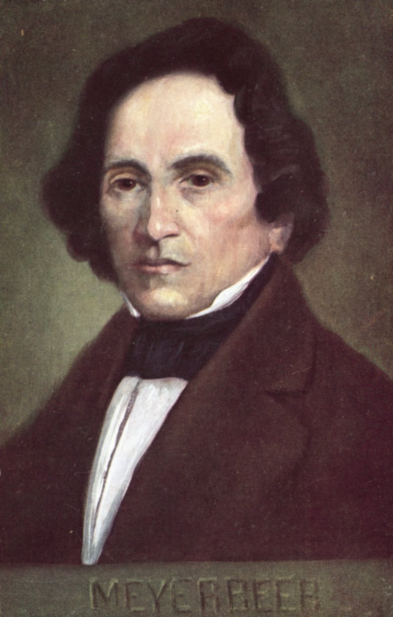 Giacomo Meyerbeer, compositore tedesco (litografia a colori) da European School