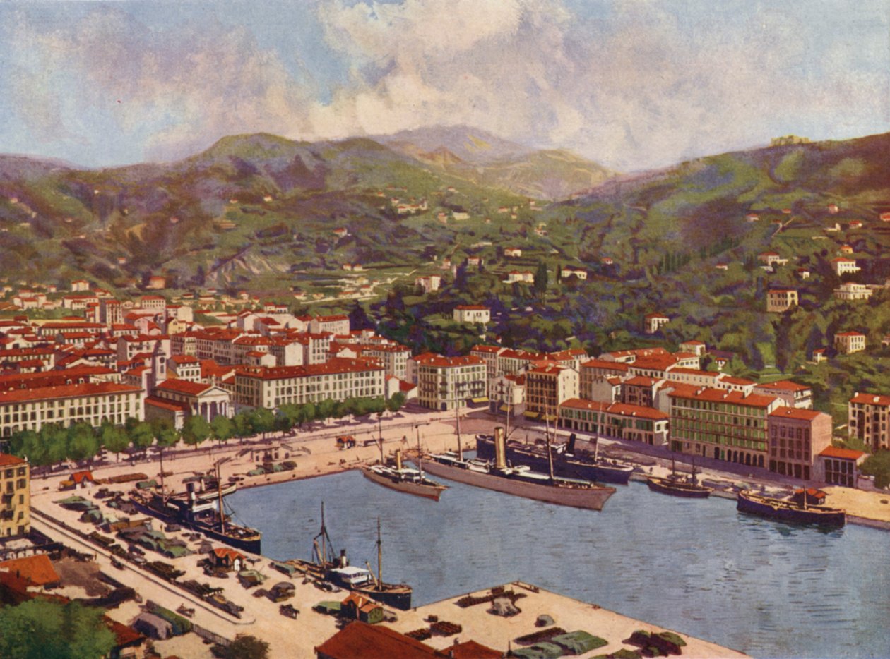 Nizza, Le Port (litografia a colori) da European School