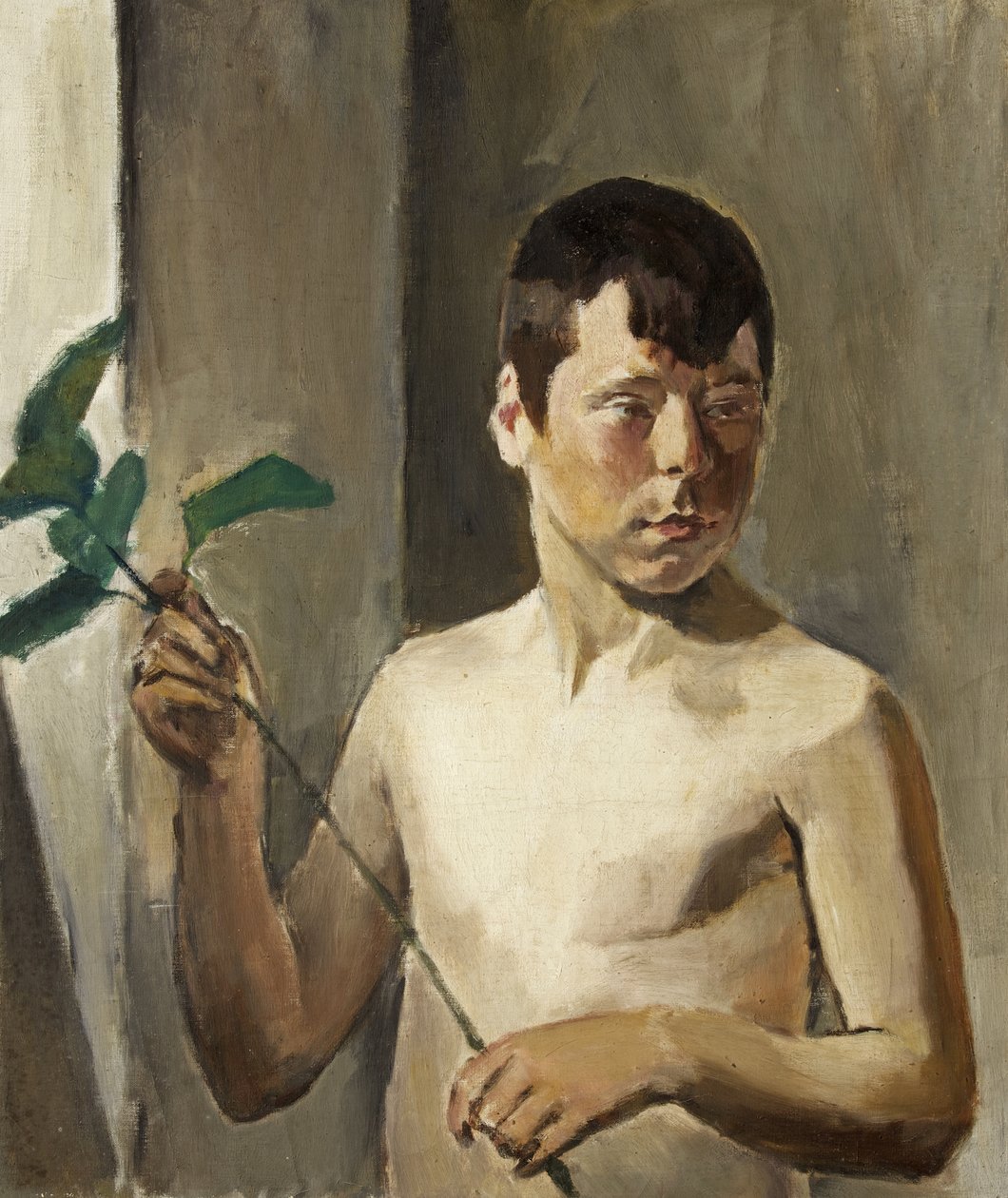 Ragazzo con foglia da Evan John Walters
