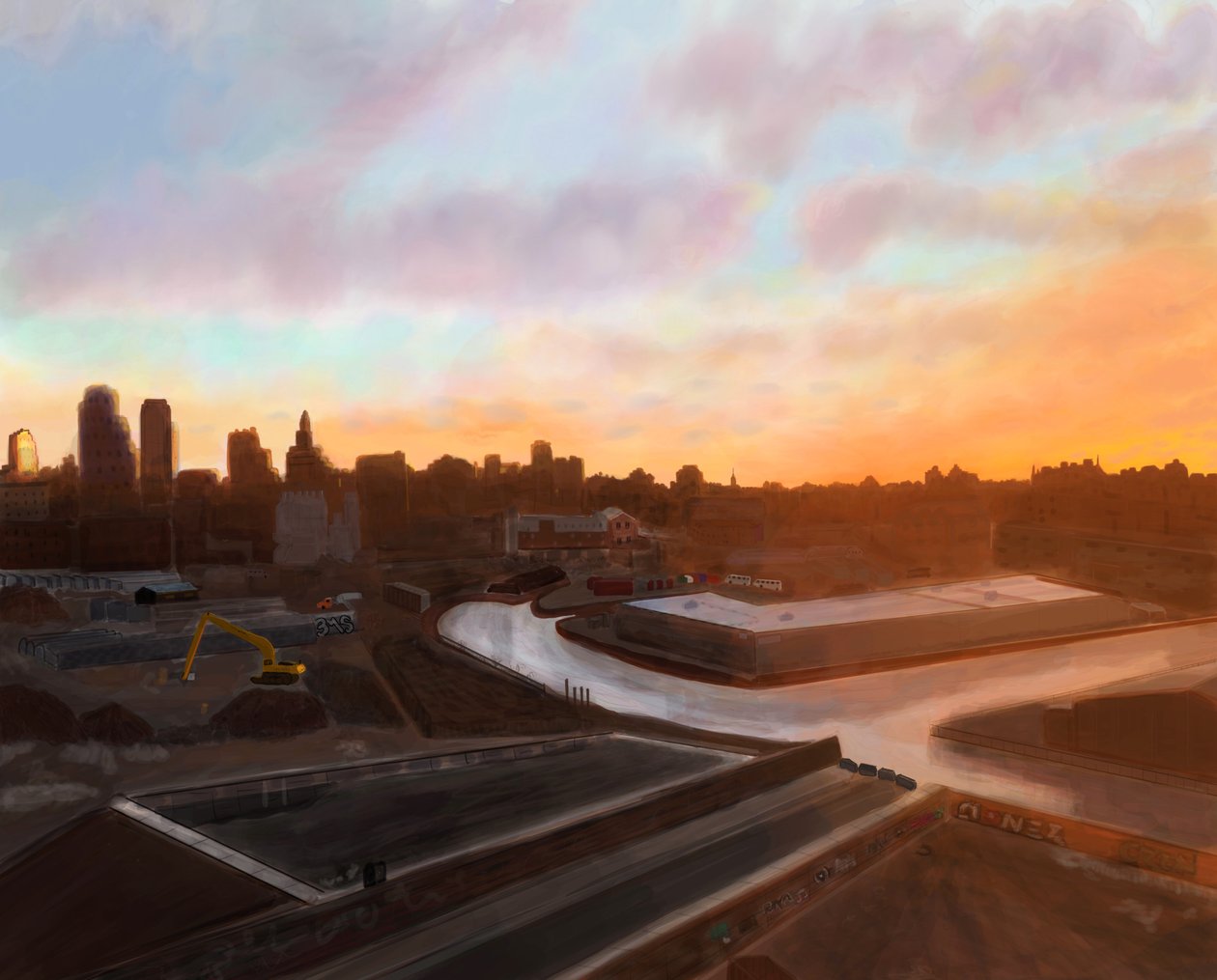 Canale di Gowanus, Brooklyn (arte digitale) da Evan Sklar