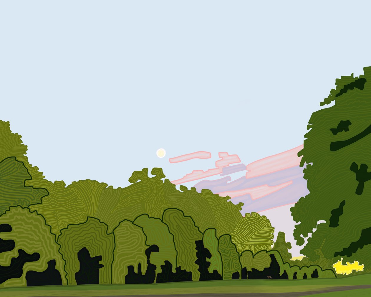 Hyde Park con la volpe (arte digitale) da Evan Sklar