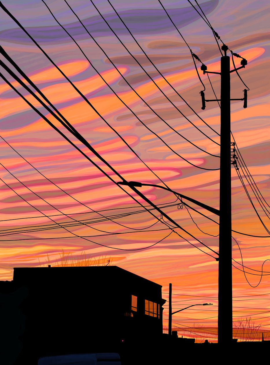Red Hook, Brooklyn, Alba (arte digitale) da Evan Sklar