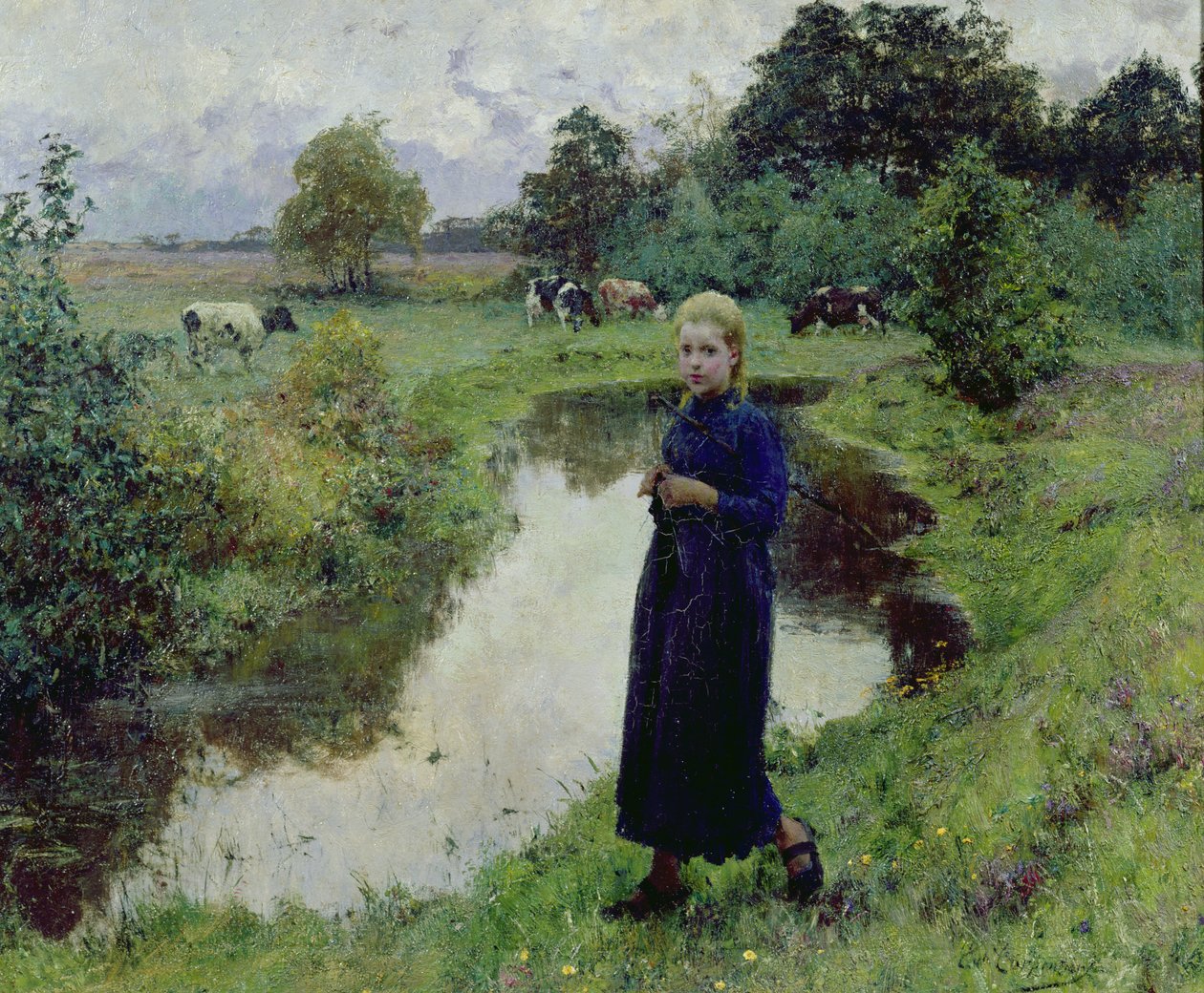 Giovane ragazza nei campi da Evariste Carpentier