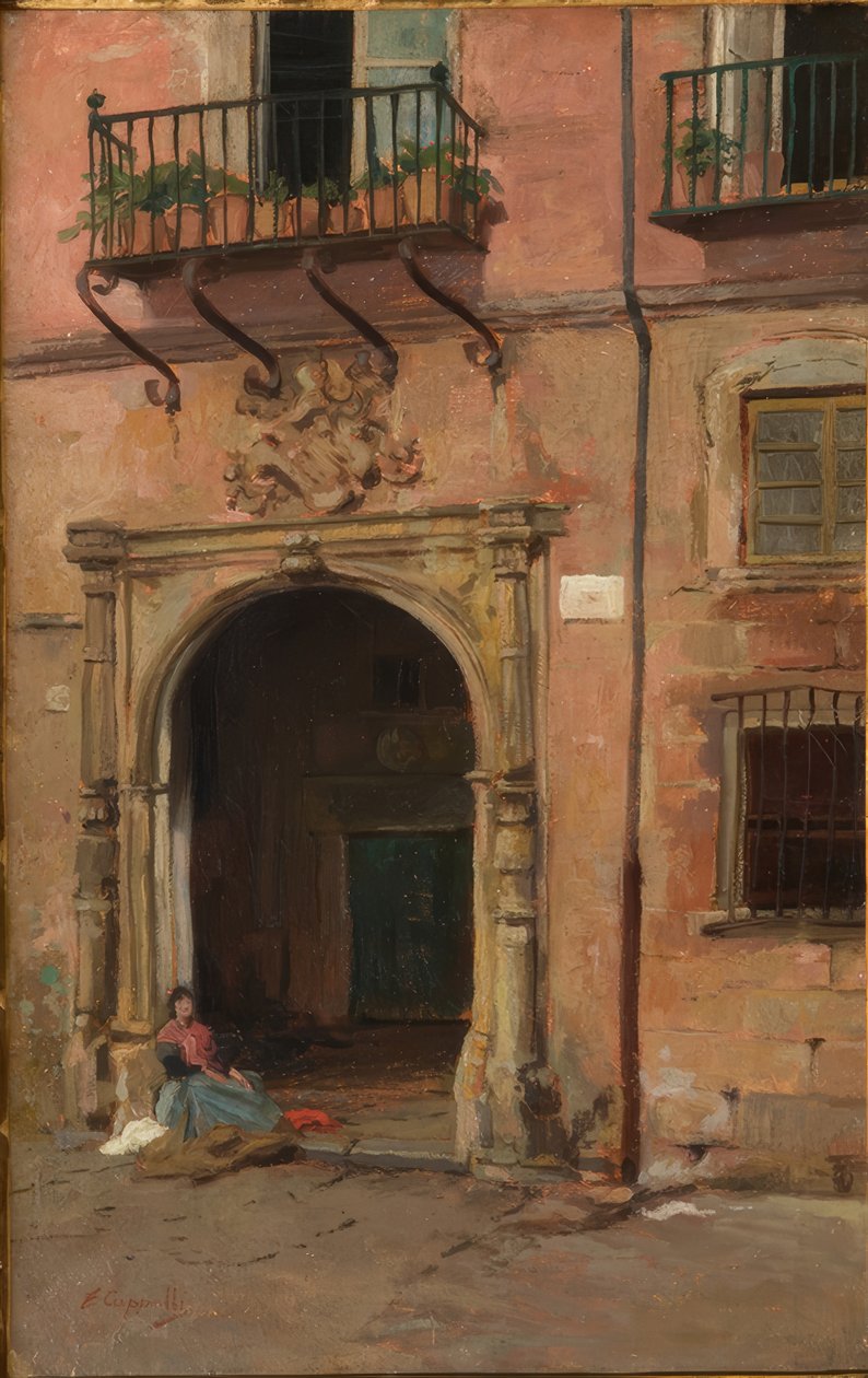 Ragazza davanti alla porta da Evaristo Cappelli
